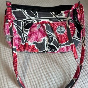 Vera Bradley Pink and Black Floral Shoulder Bag